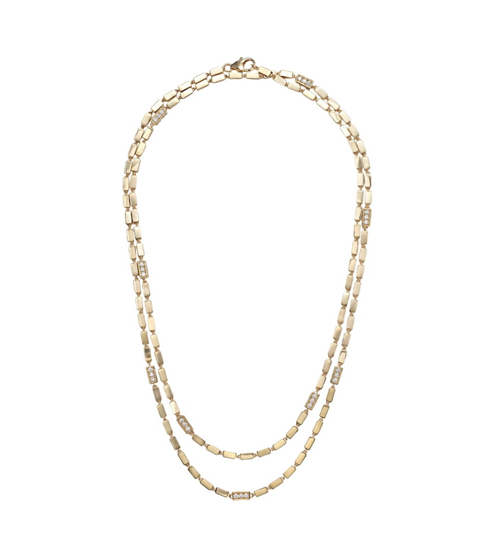 Photo: Suzanne Kalan Block-Chain 18kt gold necklace with diamonds