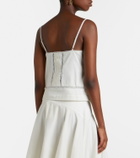 Staud Corinna embroidered cotton voile top