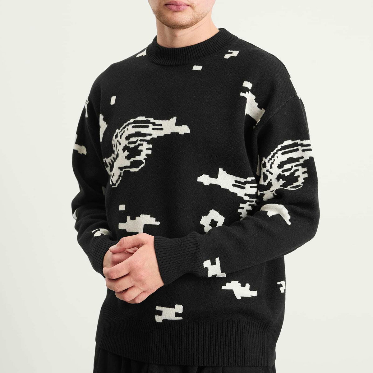 Pawa Speed Sports Men's Digi Doggo Knit Sweater in Black