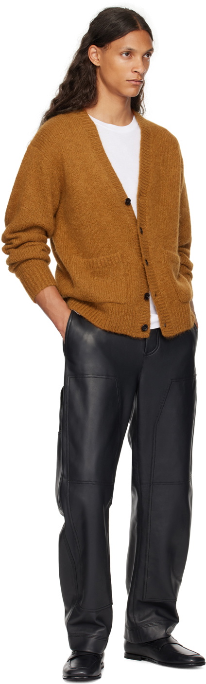 Dries Van Noten Orange Alpaca Cardigan Dries Van Noten