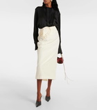 Magda Butrym Floral-appliqué silk midi skirt