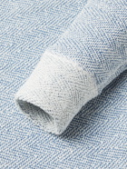 Faherty - Herringbone Cotton-Blend Jacquard Sweatshirt - Blue