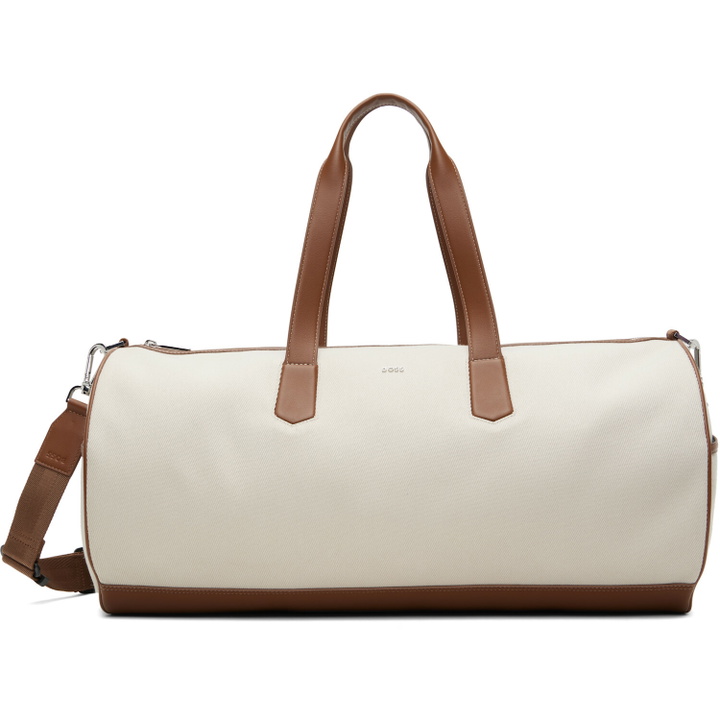 Photo: BOSS Beige & Brown Twill Duffle Bag