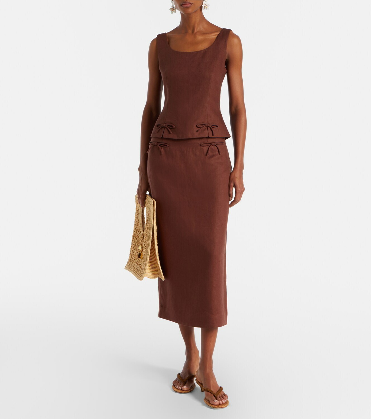 Posse Sabine linen pencil skirt