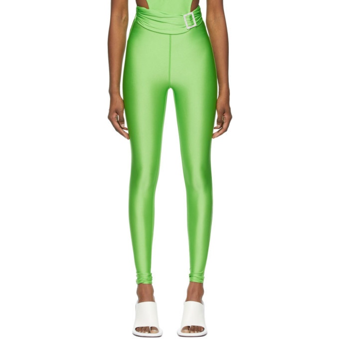 Photo: Pushbutton Green Jewelled Buckle Leggings