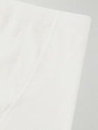 Hemen Biarritz - Albar Ribbed Organic Stretch-Cotton Boxer Briefs - White