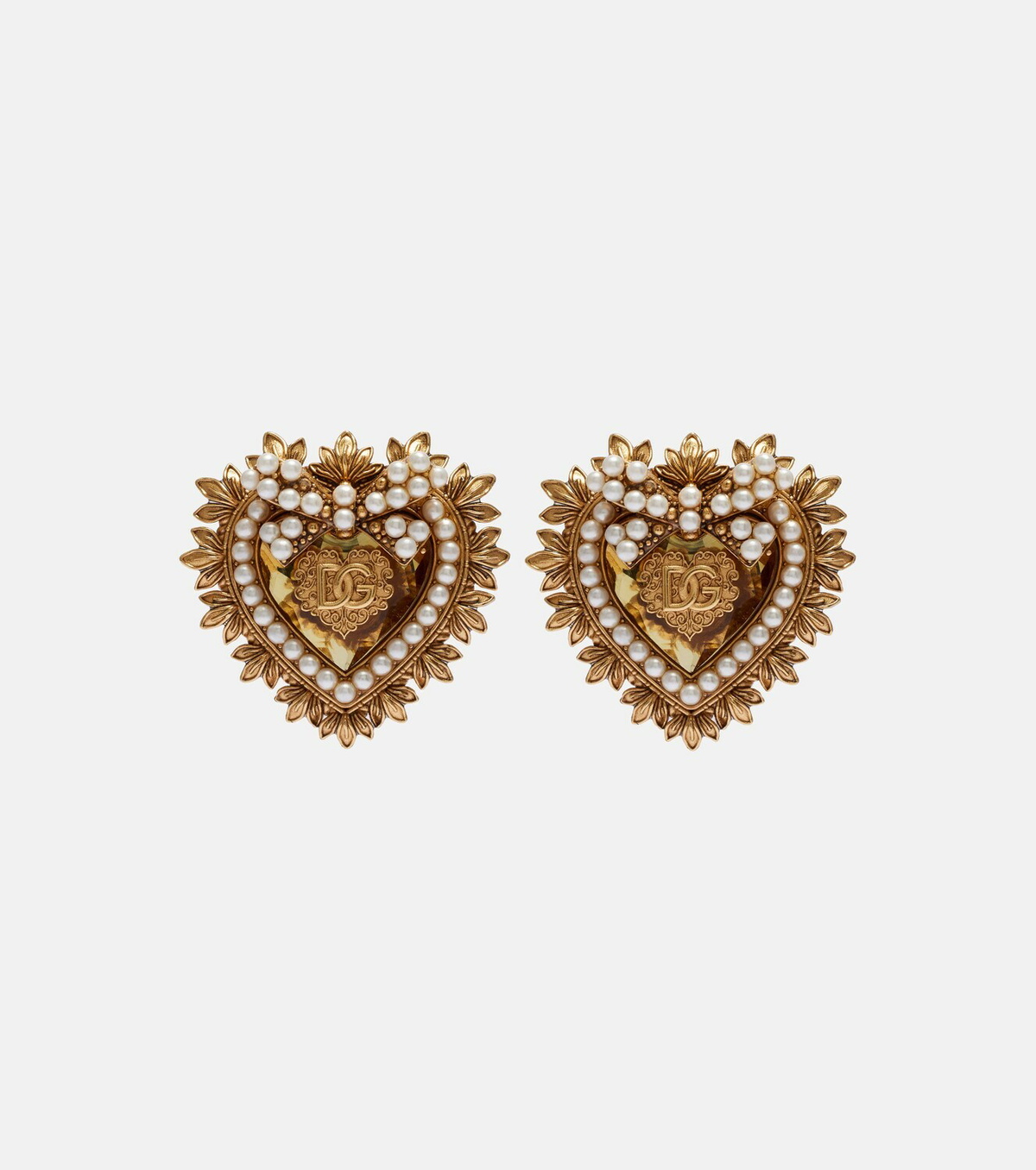 Dolce&Gabbana Devotion DG embellished clip-on earrings