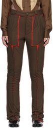 Edward Cuming Brown & Red Raw Edge Lounge Pants