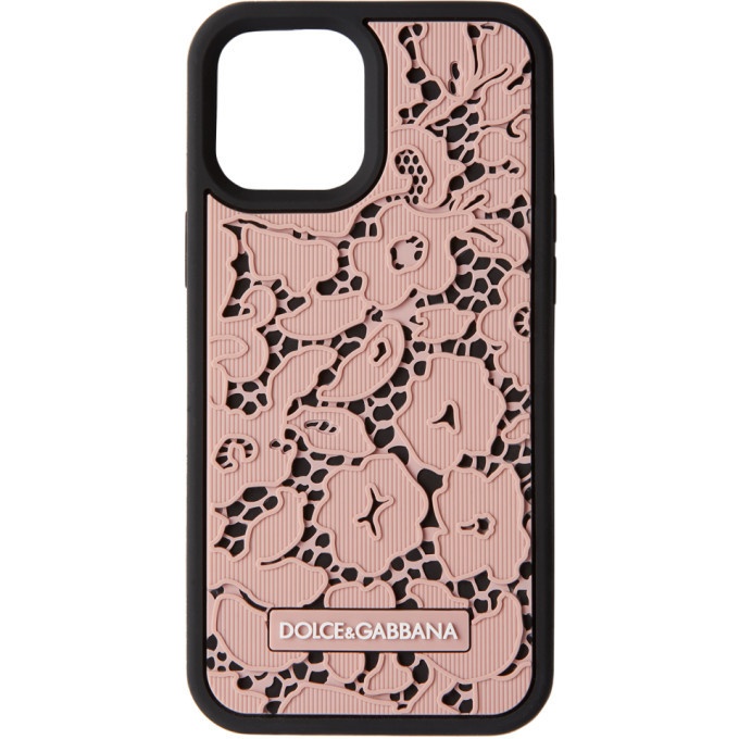 Photo: Dolce and Gabbana Black and Pink Lace iPhone 12 Pro Max Case