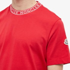 Moncler Men's Logo Ribbed T-Shirt in Red