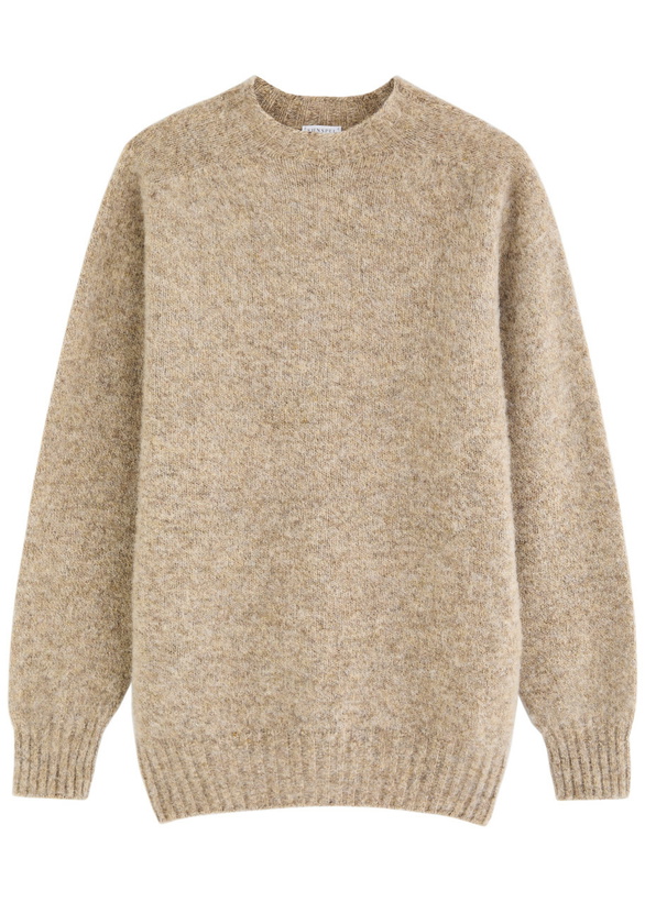 Photo: Sunspel Shetland Wool Jumper Camel