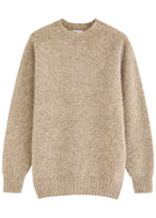 Sunspel Shetland Wool Jumper Camel