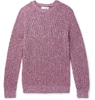 Brunello Cucinelli - Mélange Cotton-Blend Sweater - Men - Burgundy