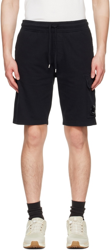 Photo: C.P. Company Black Garment-Dyed Shorts