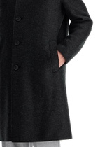 HARRIS WHARF LONDON single-breasted pressed wool coat Grey