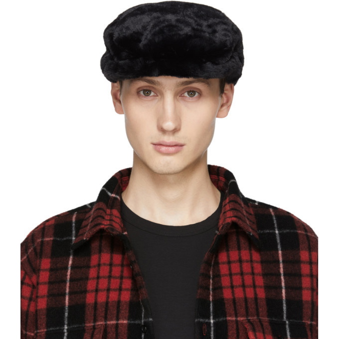 Photo: Dsquared2 Black and White Faux-Fur Driver Hat