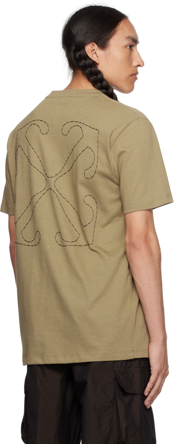 Off-White Khaki Off Stitch T-Shirt Off-White