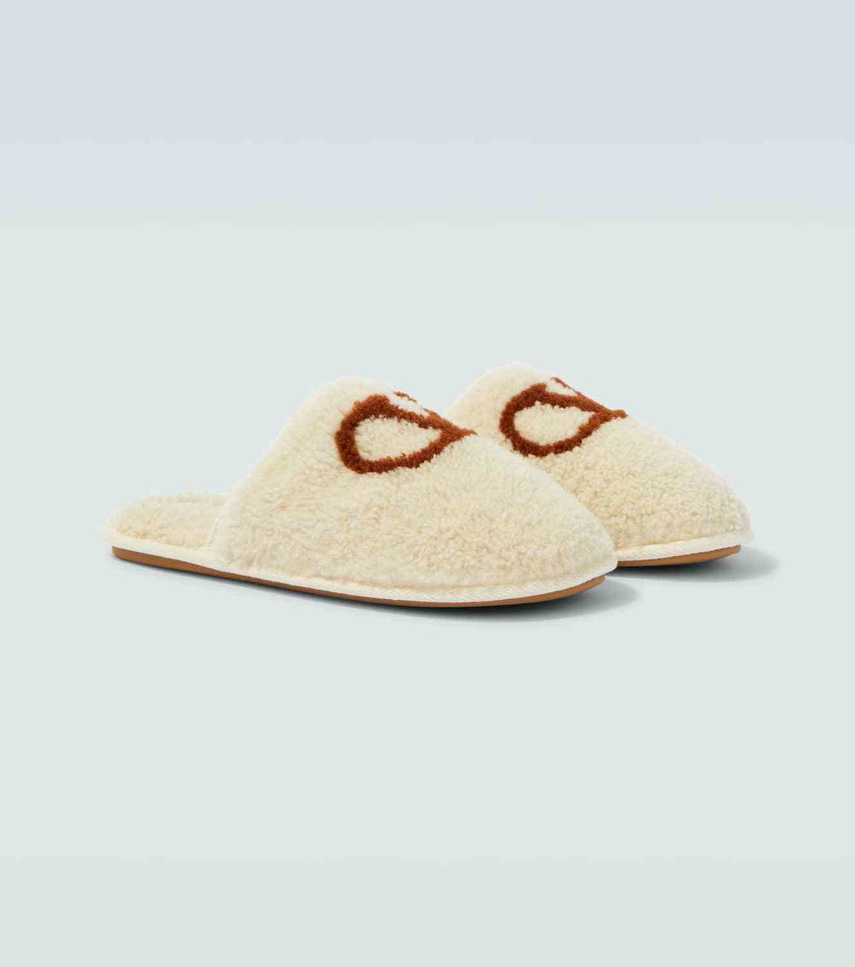 Valentino Garavani VLogo shearling slippers