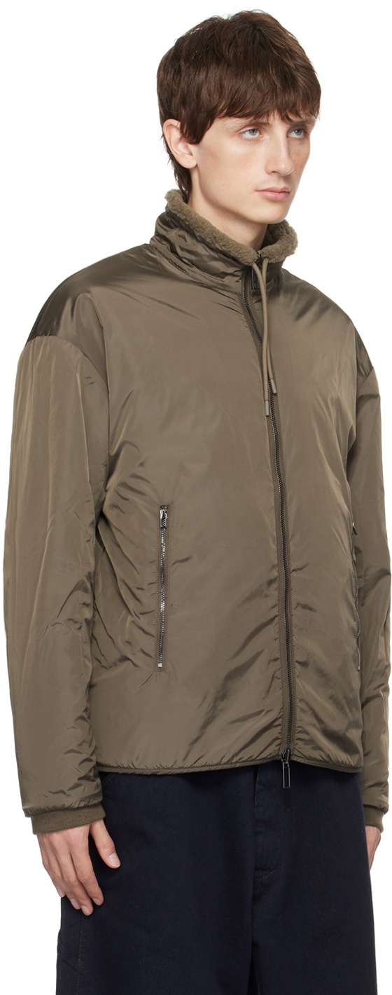 Emporio Armani Brown Embroidered Reversible Jacket