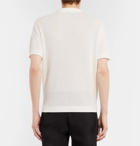 Sandro - Slim-Fit Open-Knit Cotton Half-Zip Polo Shirt - Men - Cream