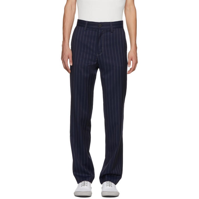 Photo: JW Anderson Navy Pinstripe Trousers 