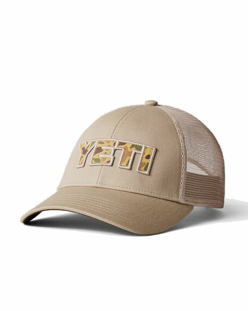 Photo: Yeti Camo Logo Badge Low Pro Trucker Hat Beige - Mens - Caps