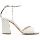 Jimmy Choo White Saeda Block Heel 85 Heeled Sandals