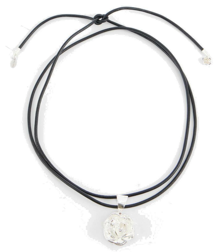 Photo: Magda Butrym Rose silver and leather necklace