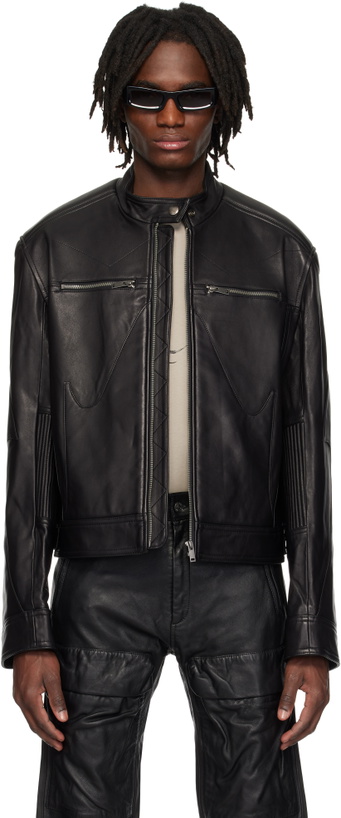 Photo: KUSIKOHC Black Biker Leather Jacket