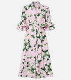 Carolina Herrera Belted floral cotton-blend shirt dress