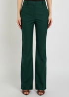 Veronica Beard Melvin Flared-leg Trousers Dark Green