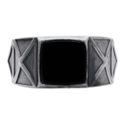 Emanuele Bicocchi Silver and Black Square Stone Ring