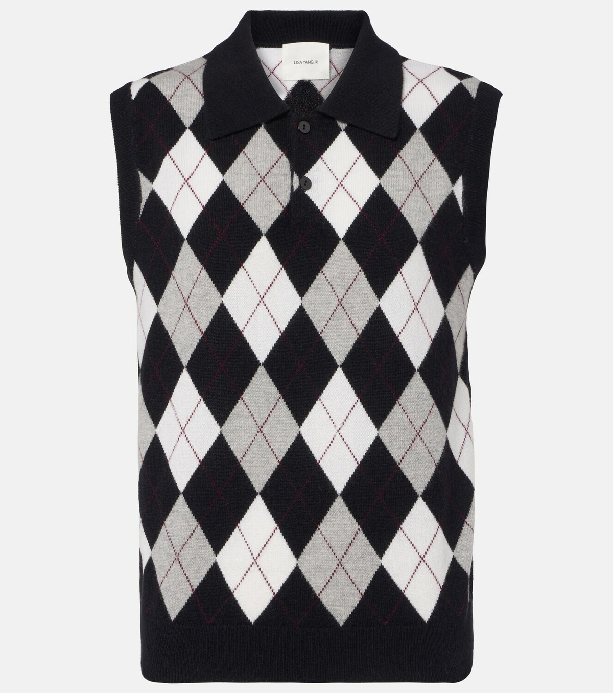 Lisa Yang Anwen argyle cashmere sweater vest