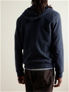Onia - Waffle-Knit Cotton-Blend Hoodie - Blue
