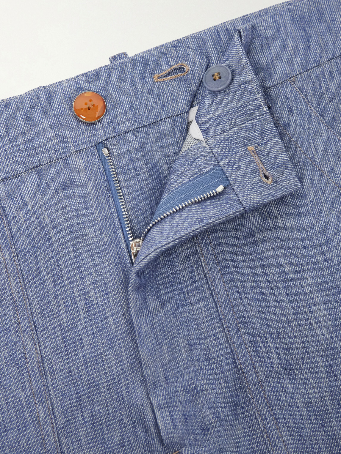 God's True Cashmere - Wide-Leg Linen Trousers - Blue
