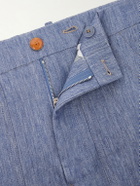 God's True Cashmere - Wide-Leg Linen Trousers - Blue