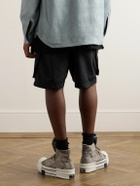 DRKSHDW by Rick Owens - Straight-Leg Faille Drawstring Cargo Shorts - Black