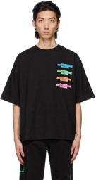 We11done Black Multicolor Logo T-Shirt