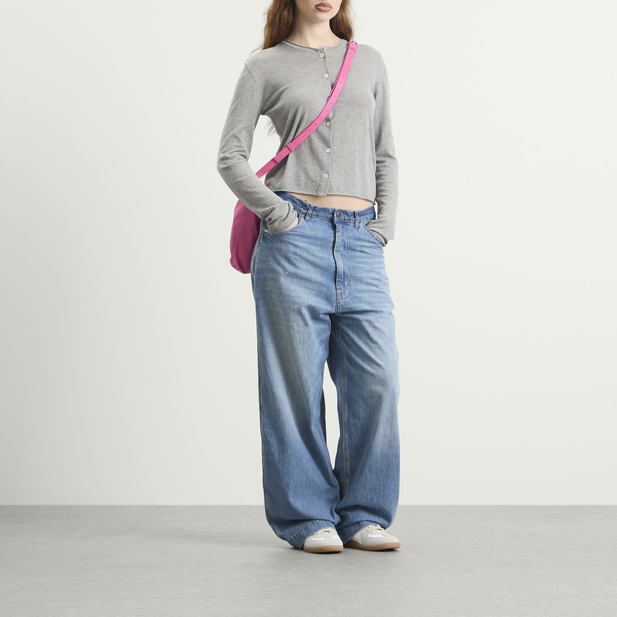 MM6 Maison Margiela Women's Nylon Crossbody Bag in Carmine Rose 