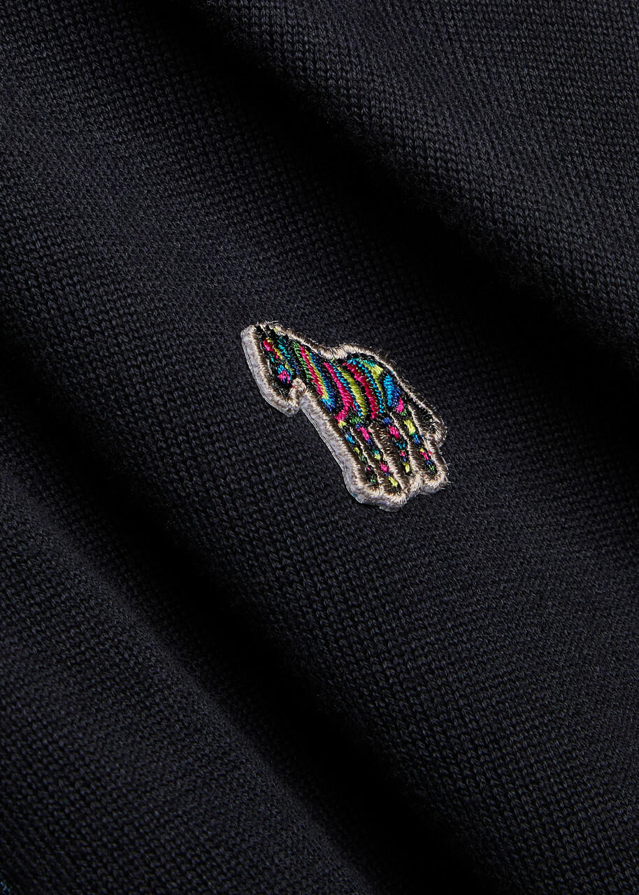 PS Paul Smith Appliquéd Half-zip Cotton Jumper Navy