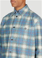 Bottega Veneta - Flannel Print Leather Shirt in Light Blue