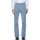 AMI Alexandre Mattiussi Blue Corduroy Flare Trousers