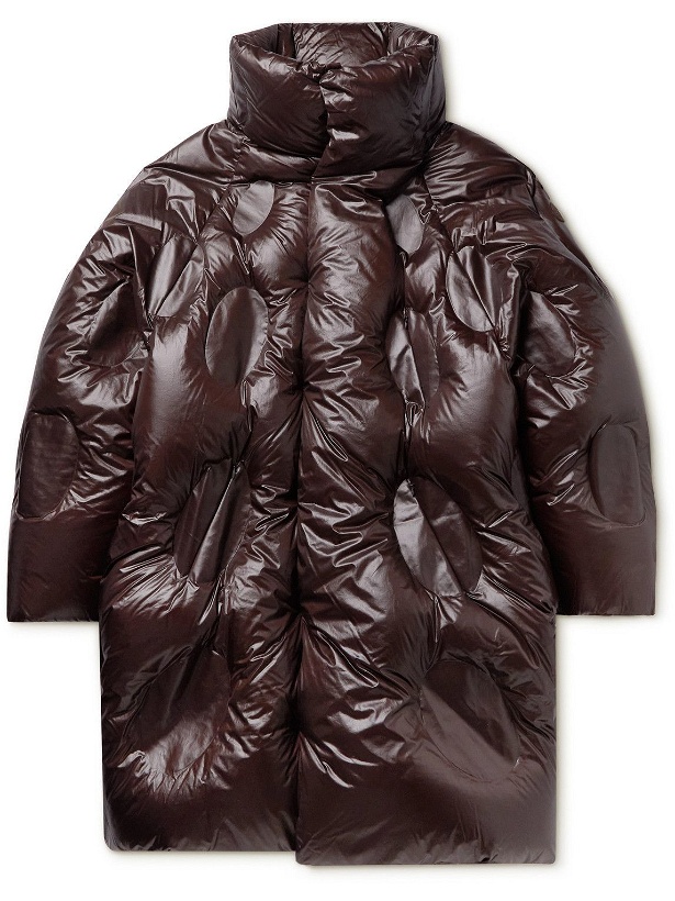 Photo: Moncler Genius - Dingyun Zhang Iaphia Oversized Quilted Glossed-Shell Hooded Down Coat - Brown