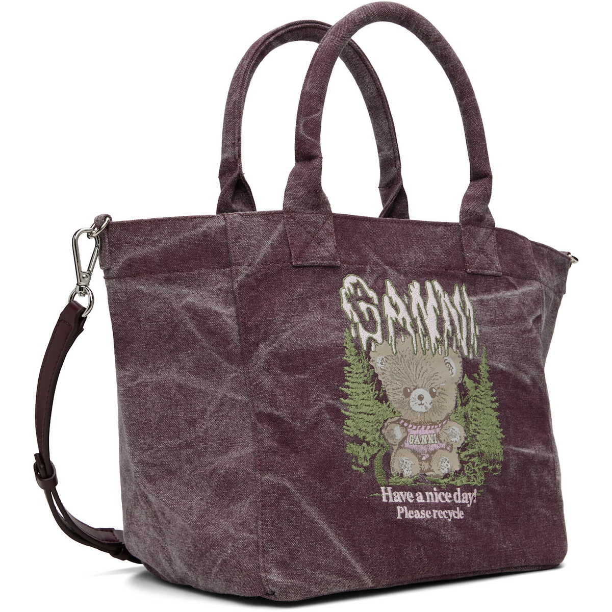 GANNI Purple Small Easy Shopper Tote