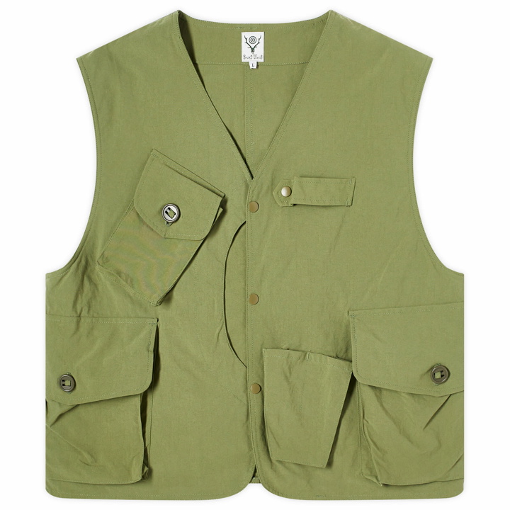 Photo: South2 West8 Men's Tenkara Nylon Vest in Light Olive