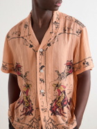 BODE - Bronco Buster Camp-Collar Printed Silk-Jacquard Shirt - Orange