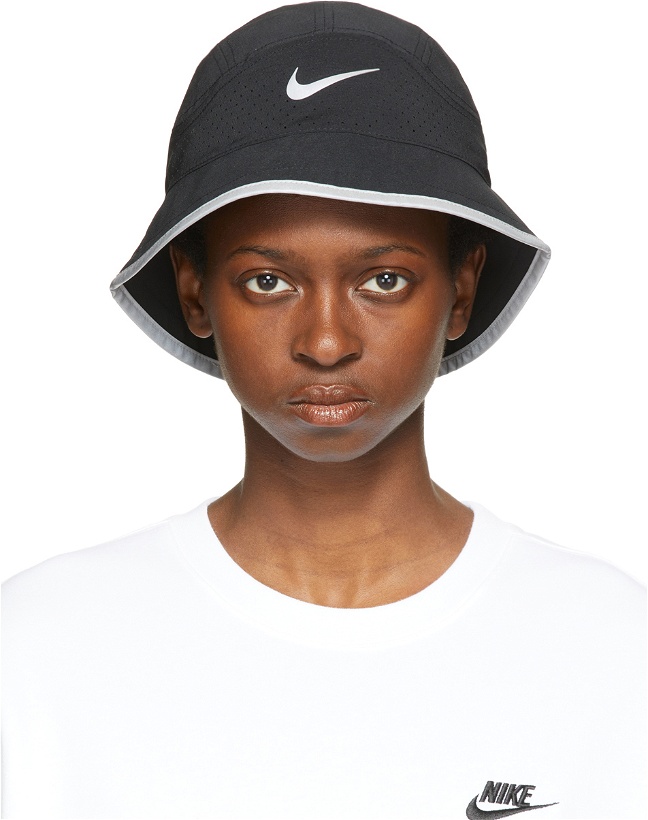Photo: Nike Black Dri-FIT Perforated Running Bucket Hat