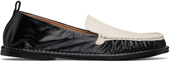 Photo: AMI Paris Black & Off-White Leather Midi Loafers