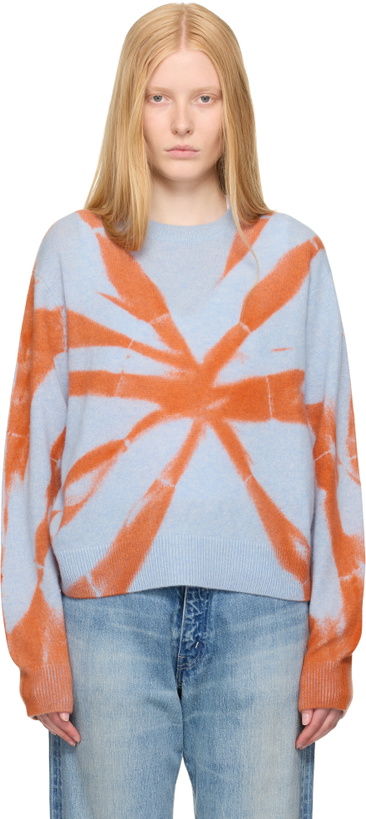 Photo: The Elder Statesman Blue & Orange Mythic Tranquility Crew Sweater