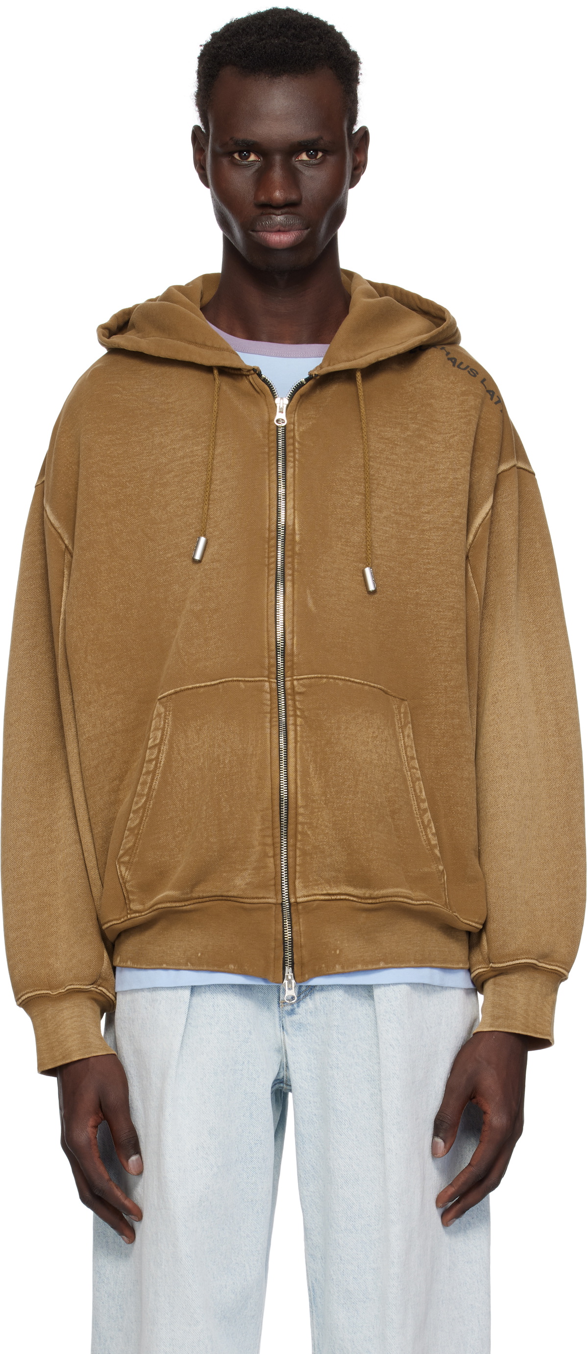 トップス ECKHAUS LATTA Boxy hoodie Eckhaus Latta: White & Gray Snatched Hoodie | SSENSE
